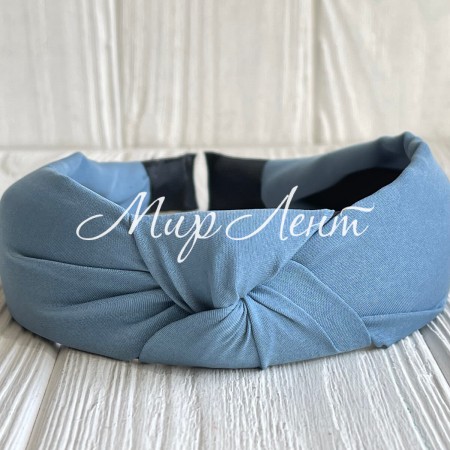 Обруч софт чалма однотонный, 4 см, светло-синий, шт.