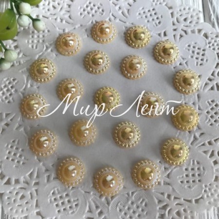 Серединка круг ромашка (перламутр), 11 мм, желтый, упаковка 250 грам