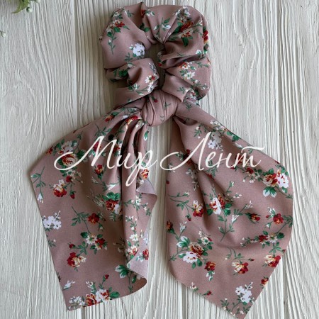 Резинка Твилли жатка пионы, 27 cм, бежевый, шт.