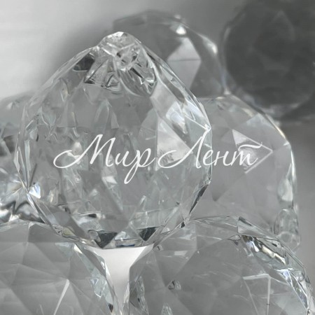 Подвеска акриловая круглая, 35х40 мм, прозрачная, упаковка 500 г