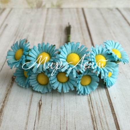 Ромашка средняя, 1,7 см, голубая, упаковка 120 шт.