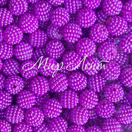 Бусина в пупырышку (круглая), 10 мм, сиреневая, упаковка 500 г