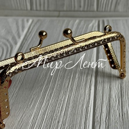 Фермуар для сумки прямоугольный, 12,5х5 см, золотой, шт.