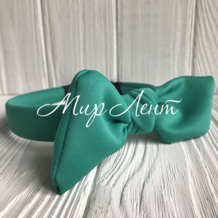 Обруч креп солоха однотонный, 2,5 см, изумрудный, шт.