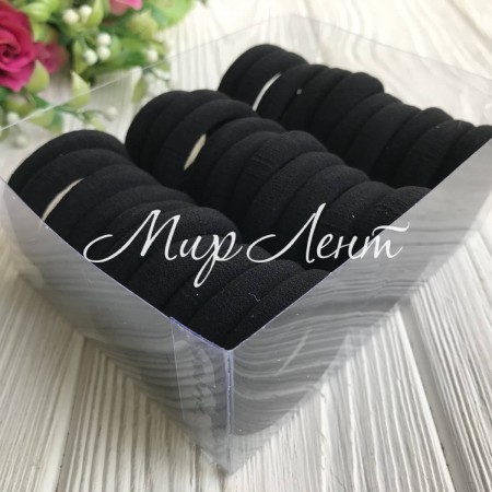 Набор резинок велюрчик, 4 см, черные, упаковка 30 шт.