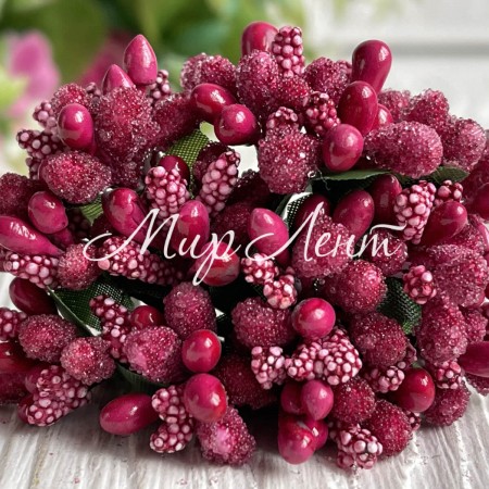 Гілочка з тичинками, темно-малинова, упаковка 144 шт.