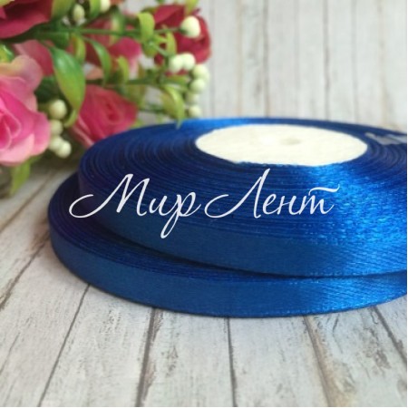 Атлас 0,6 см, темно-синій, рулон 33 м