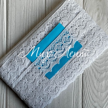 Кружево вязаное (D30088 / А038), 4 см, белое, рулон 13 м