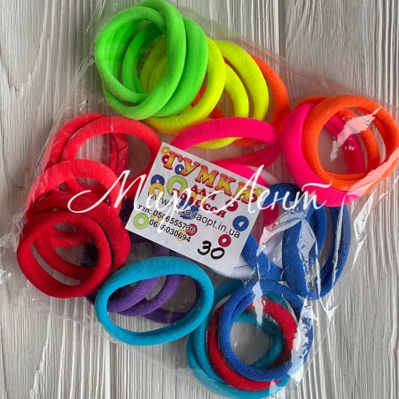 Резинка нейлон, 4,5 см, кольоровий мікс, упаковка 30 шт.