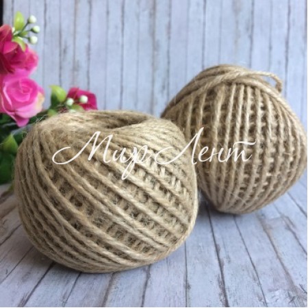 Бечевка (джутовый шпагат), 2 мм, клубок 50 м