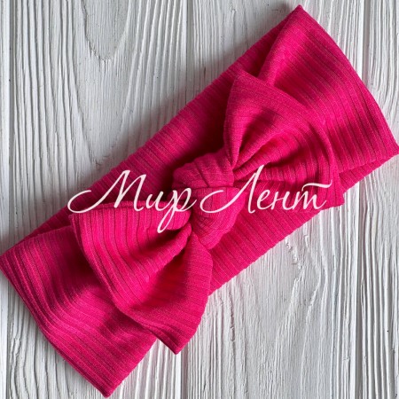 Повязка мустанг (широкая полоска) с бантом, 20х9 см, малиновый, шт.