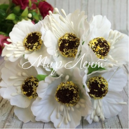 Мак, 4 см, білий, упаковка 60 шт.