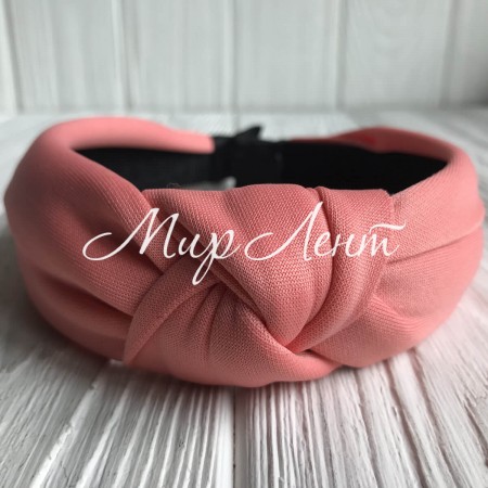 Обруч креп чалма однотонный, 4,5 см, лососевый, шт.