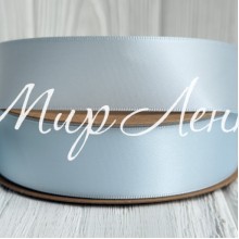 Двусторонняя атласная лента New (премиум), 2,5 см, нежно-голубая, рулон 23 м