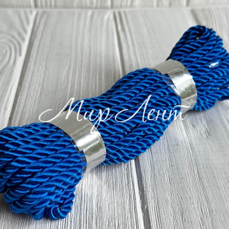 Шнур декоративный, 5 мм, темно-синий, рулон 9 м
