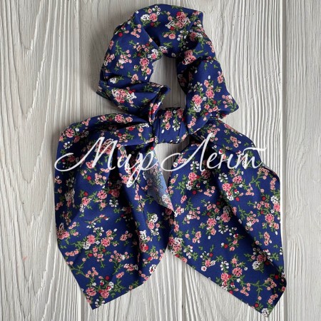 Резинка Твіллі жатка в квіточку, 27 см, темно-синя, шт.