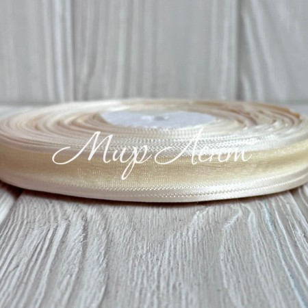 Органза з атласним кантом, 1,2 см, молочно-жовта, рулон 45 м