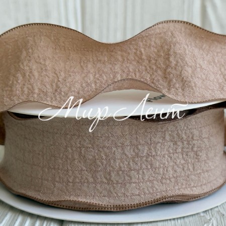 Стрічка жатка (D30330), 4 см, кавова, рулон 9 м