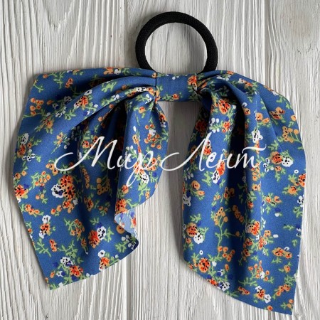 Резинка Твилли с перемычкой в цветочек, 25 см, светло-синяя, шт.