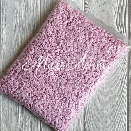 Плоские бусины, 6 мм, светло-розовые, Большая упаковка 500 г