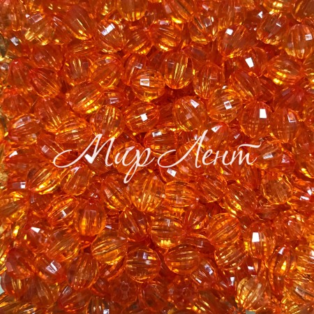 Кришталь, 8 мм, темно-помаранчевий (пластик), упаковка 500 г
