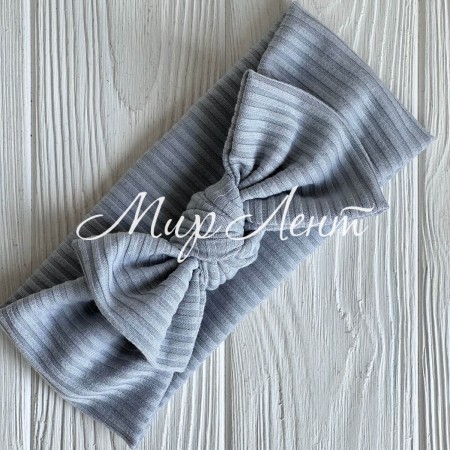 Повязка мустанг (широка полоска) з бантом, 20х9 см, сірий, шт.