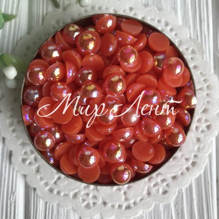 Полубусіна 8 мм, цегляний перламутр, упаковка 250 г