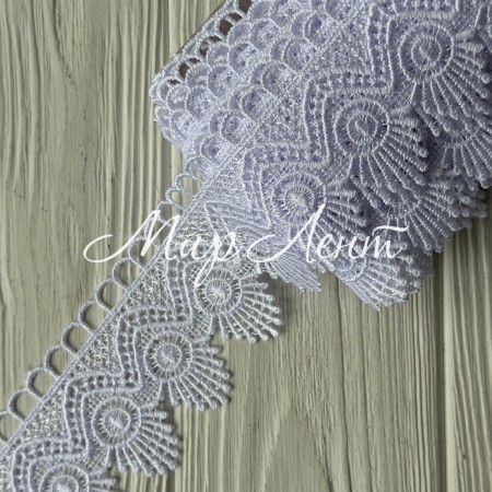 Кружево макраме (D30209), 6 см, белое, рулон 9 м