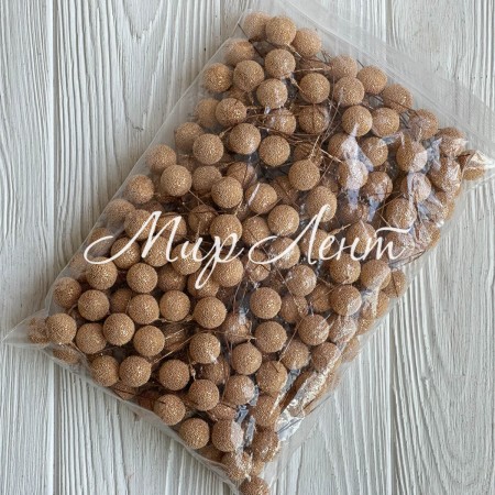 Шарик на проволоке (пупырышка), 1,7 см, золото, упаковка 200 шт.