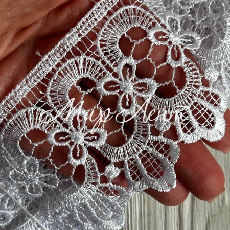 Кружево макраме (ТМ-1), 7 см, белое, рулон 9 метров