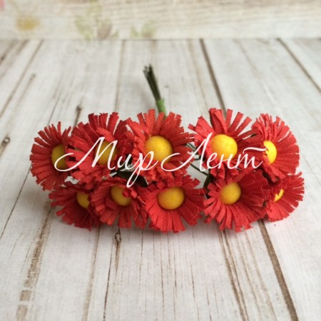 Ромашка средняя, 1,7 см, красная, упаковка 120 шт.