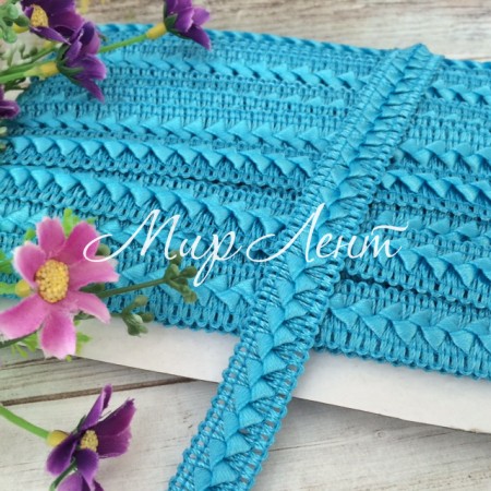 Тесьма самоса, 1,8 см, бирюза, моток 18 м
