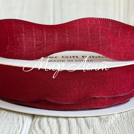 Лента жатка (D30329), 2,5 см, бордовая, рулон 9 м