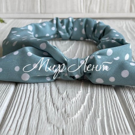 Повязка софт солоха в крупный горох, 25 см, мятная, шт.