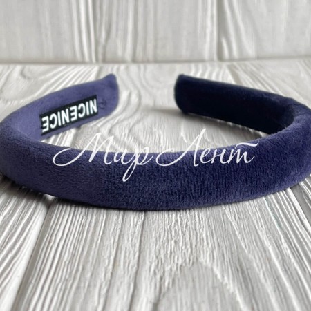 Обруч велюр тонкий, 1,8 см, сине-фиолетовый, шт.