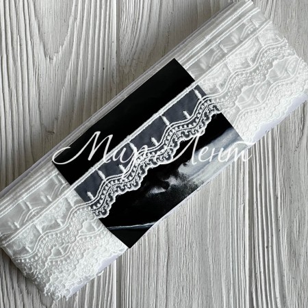 Мереживо органзове (D30112), 2,8 см, айворі, рулон 13 м