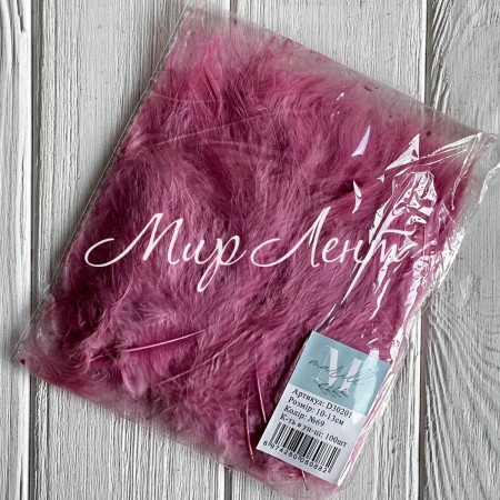 Перья (D30201), малиново-пудровое, 10-13 см, упаковка 100 шт.