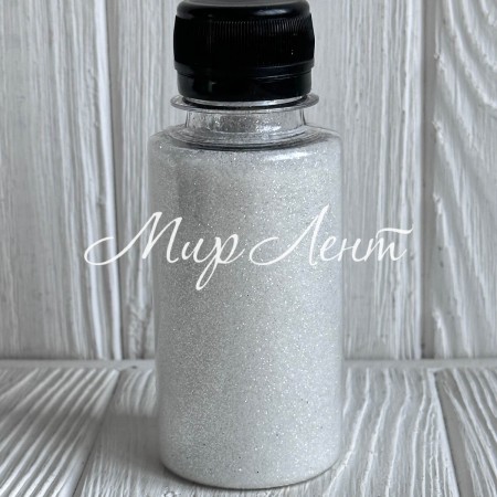 Присыпка глиттер (баночка), 1/96, белый, упаковка 100 г