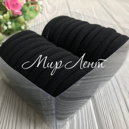 Набор резинок велюрчик, 5 см, черные, упаковка 20 шт.