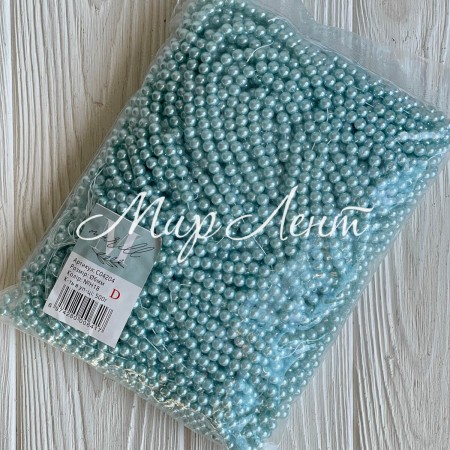 Жемчуг на нити Vip, 8 мм, светло-бирюзовый, упаковка 500 г