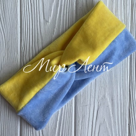 Повязка спорт велюр Ukraine, 12 см, желто-голубой, шт.
