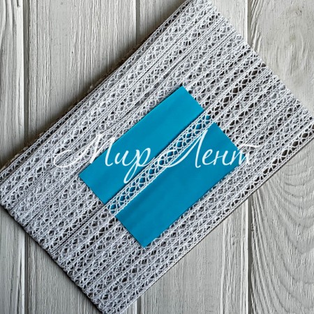 Кружево вязаное (D30092 / А016), 0,9 см, белое, рулон 13 м