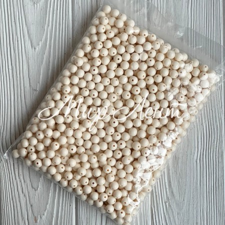 Бусина акриловая, 10 мм, молочная, упаковка 500 г