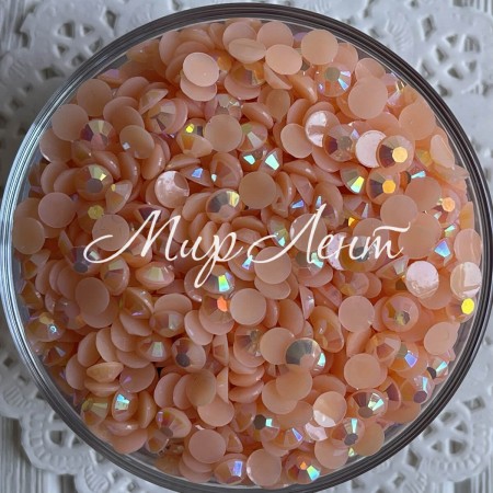 Стразы непрозрачные с перламутром, 6,5 мм, персиковый, упаковка 10000 шт.