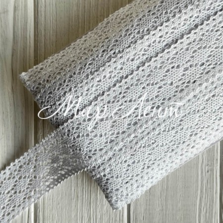 Кружево вязаное Аманда (D30157), 4 см, белое, рулон 45 м