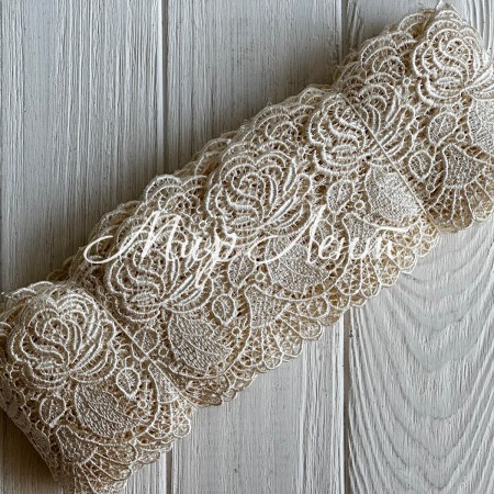 Мереживо макраме Палмер, 9 см, молочне, рулон 9 м