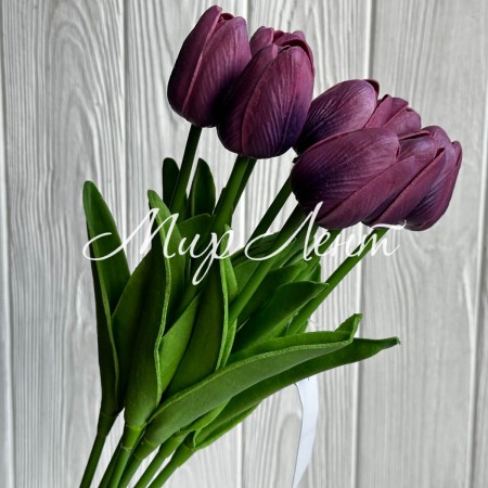 Букет тюльпанов, 34 см, фиолетовый, букет з 9 шт.