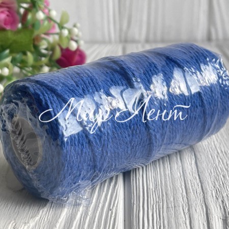 Хлопковый шнур, 2 мм, темно-синий, рулон 100 м