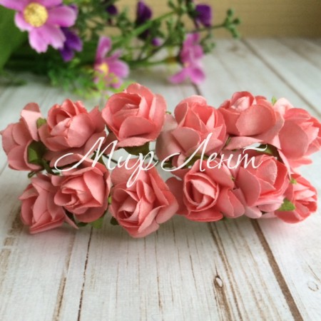 Розочки бумажные, 1 см, кораловые, упаковка 144 шт.