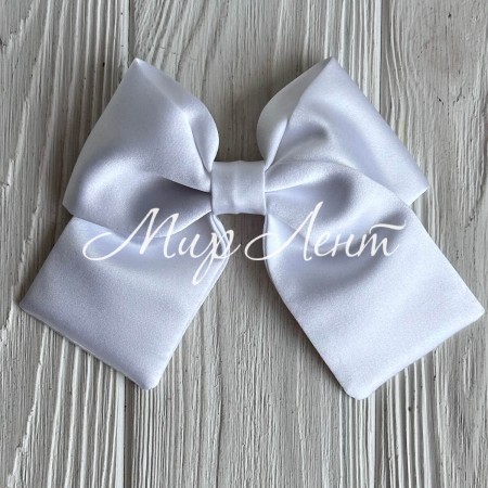 Атласный бант (с уточкой), 12х11 см, белый, шт.